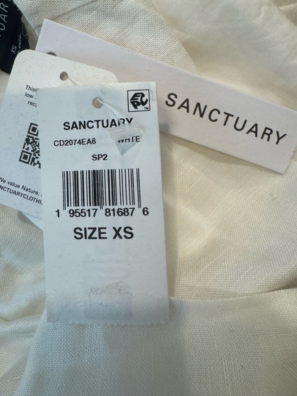 NWT Sanctuary White Embroidered Blooms Sleeveless Mini Dress Size XS - Picture 7 of 9